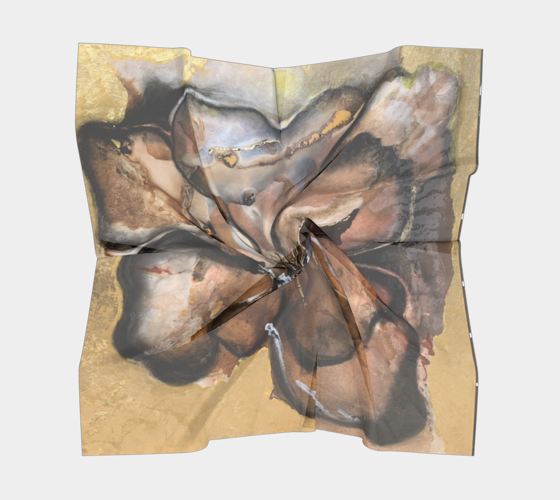 Foulard carré Cosmos au chocolat