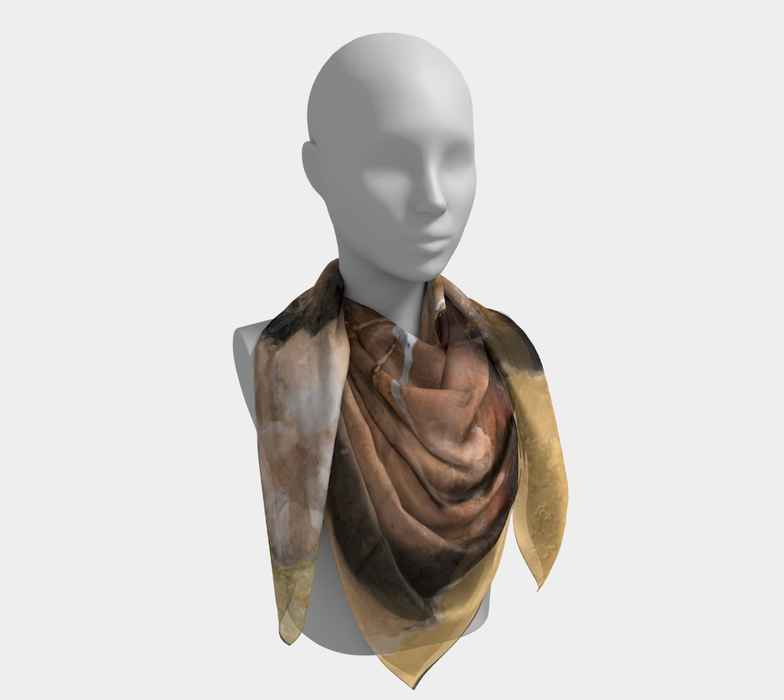 Foulard carré Cosmos au chocolat