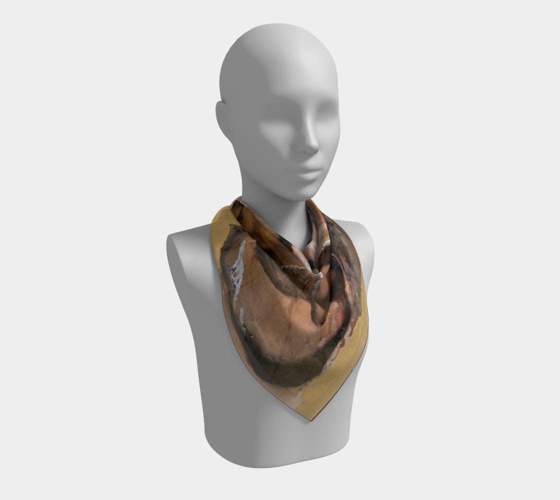 Foulard carré Cosmos au chocolat